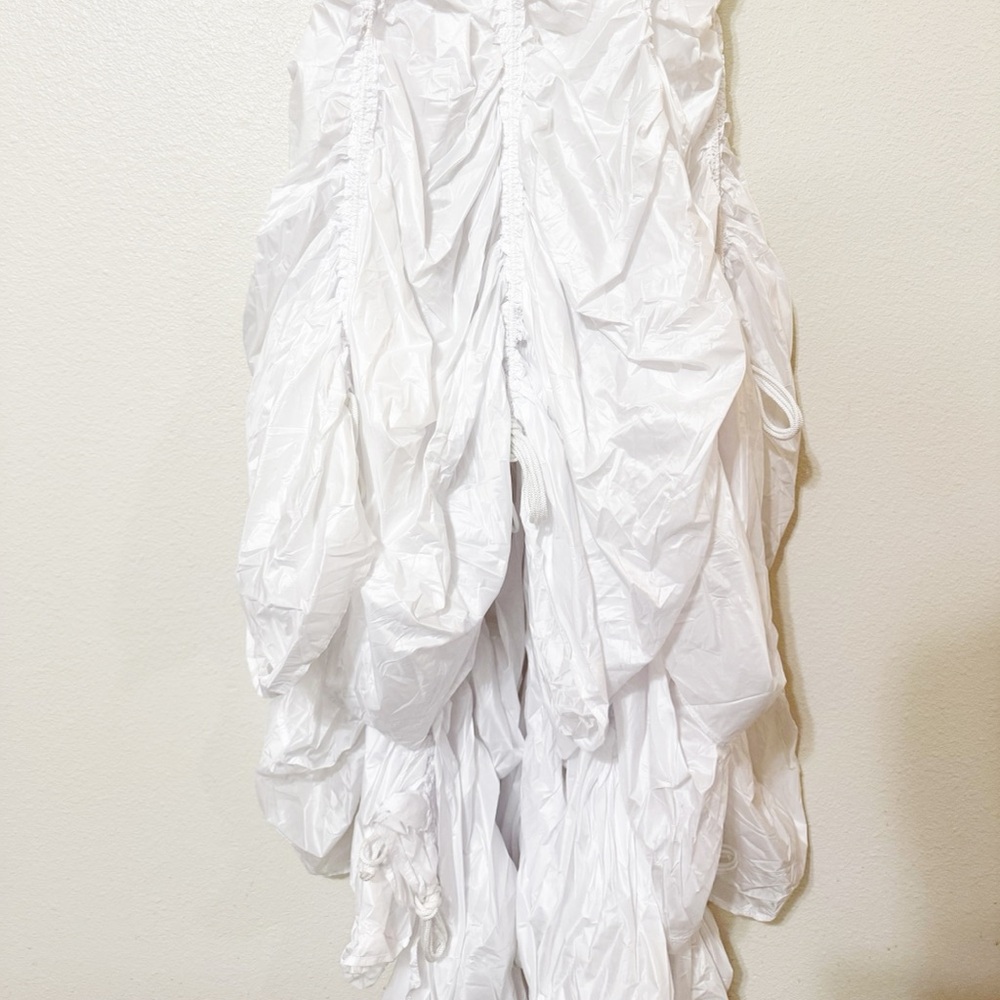 NWT Norma Kamali Parachute Gathered White Fishtail Maxi Train Skirt size large - Picture 7 of 16
